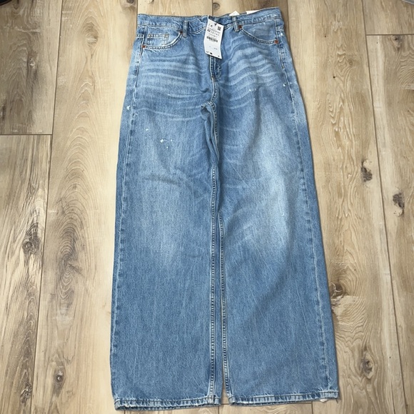 ZARA mid rise relaxed distressed jean Size 10 NEW - Picture 2 of 10